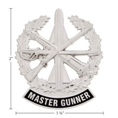 US Army Master Gunner Identification Badge Bright Silver Finish