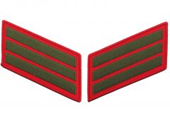 12 Year Green on Red Marine Corps Service Stripes Male