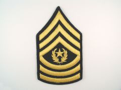 ARMY CHEVRON  COMMAND SERGEANT MAJOR  GLD/BLU  LARGE