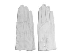 GLOVES WHITE LARGE W/SNAP FASTNER