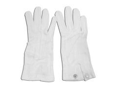 GLOVES WHITE MEDIUM W/SNAP FASTNER