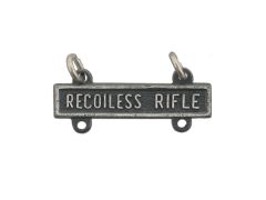 ARMY QUALIFICATION BAR  RECOILESS RIFLE  SILVER-OX