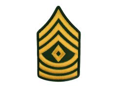 ARMY CHEVRON  1ST SERGEANT  GLD/GRN  LARGE