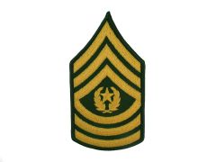 ARMY CHEVRON  COMMAND SERGEANT MAJOR  GLD/GRN  LARGE