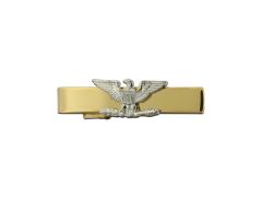 ARMY TIE CLASP, COLONEL GOLD PLATED 