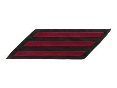 NAVY HASHMARK, HASHMARK ENLISTED #3 EMBROIDERED RED/BLACK