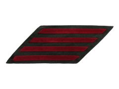 NAVY HASHMARK, HASHMARK ENLISTED #4 EMBROIDERED RED/BLACK