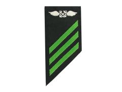 NAVY RATING BADGE, AVIATION BOATSWAIN'S MATE E3, SERGE