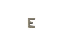 Letter "E" 1/8" X 1/8" Silver Mini-Medal Accessory